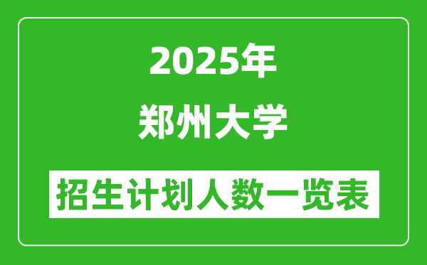 2025年鄭州大學(xué)在各省招生計(jì)劃人數(shù)一覽表