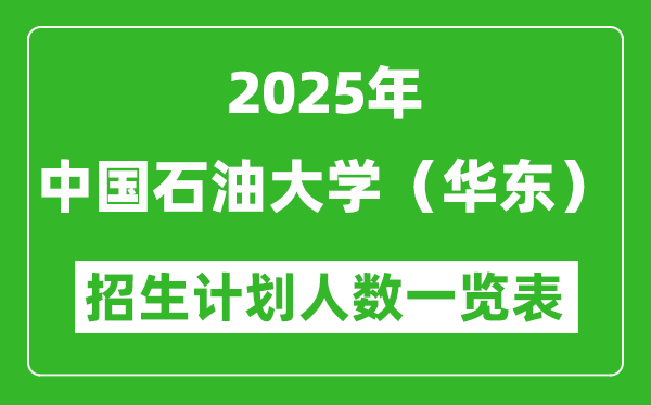 2025年中國石油大學(xué)(華東)在各省招生計(jì)劃人數(shù)一覽表
