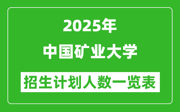 2025年中國(guó)礦業(yè)大學(xué)在各省招生計(jì)劃人數(shù)一覽表