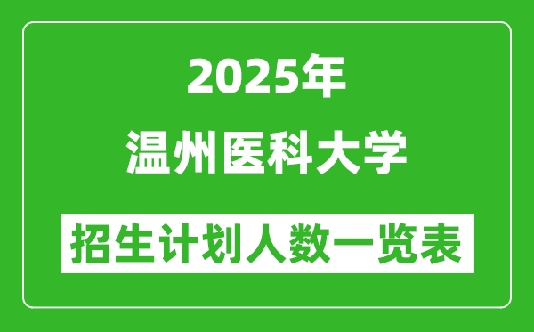 2025年溫州醫(yī)科大學(xué)在各省招生計(jì)劃人數(shù)一覽表