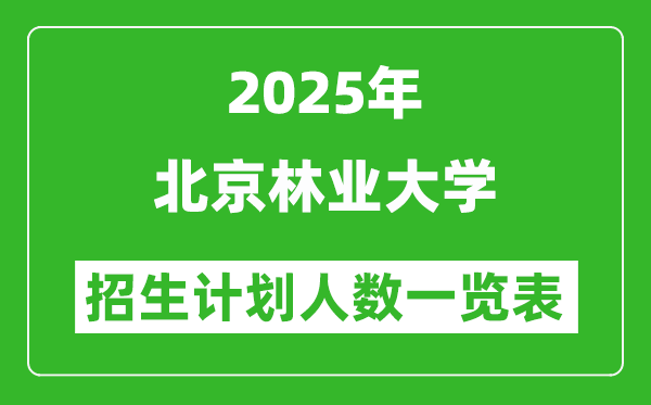 2025年北京林業(yè)大學(xué)在各省招生計(jì)劃人數(shù)一覽表