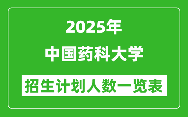 2025年中國(guó)藥科大學(xué)在各省招生計(jì)劃人數(shù)一覽表