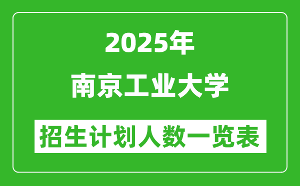 2025年南京工業(yè)大學(xué)在各省招生計劃人數(shù)一覽表