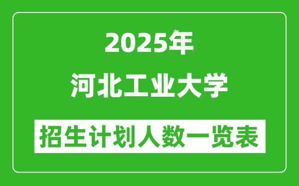 2025年河北工業(yè)大學(xué)在各省招生計劃人數(shù)一覽表