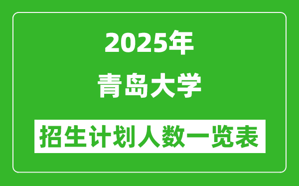 2025年青島大學(xué)在各省招生計(jì)劃人數(shù)一覽表