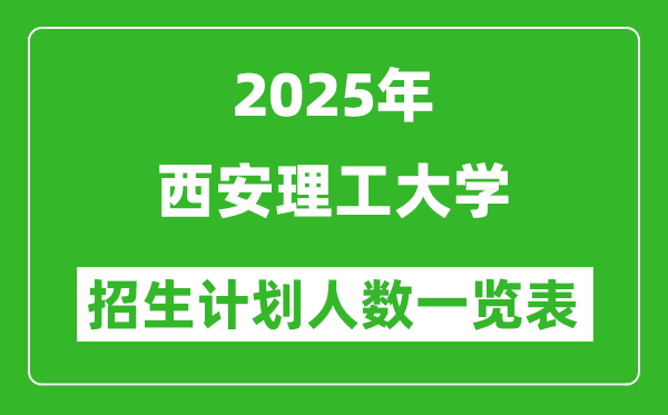 2025年西安理工大學(xué)在各省招生計(jì)劃人數(shù)一覽表