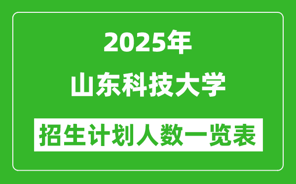 2025年山東科技大學在各省招生計劃人數(shù)一覽表