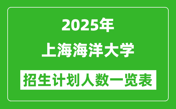 2025年上海海洋大學(xué)在各省招生計劃人數(shù)一覽表