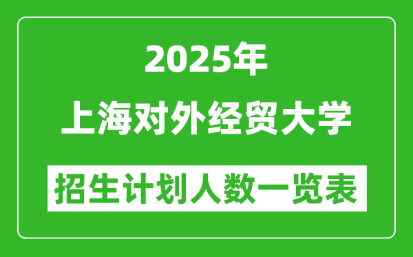 2025年上海對外經(jīng)貿(mào)大學(xué)在各省招生計劃人數(shù)一覽表