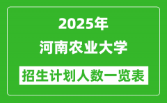 2025年河南農(nóng)業(yè)大學在各省招生計劃人數(shù)一覽表