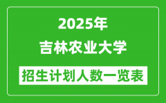 2025年吉林農(nóng)業(yè)大學在各省招生計劃人數(shù)一覽表