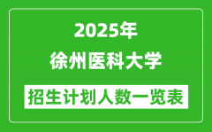 2025年徐州醫(yī)科大學在各省招生計劃人數(shù)一覽表