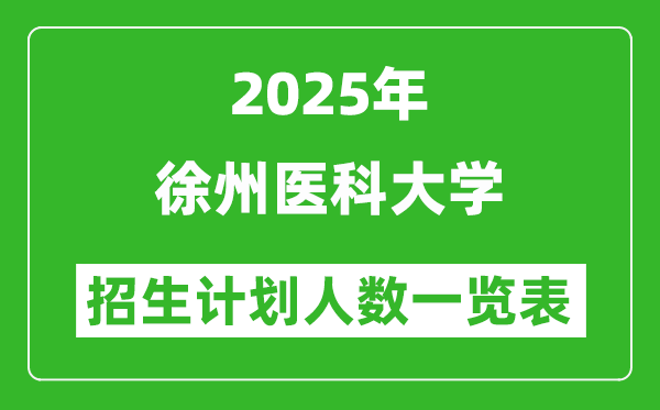 2025年徐州醫(yī)科大學(xué)在各省招生計(jì)劃人數(shù)一覽表