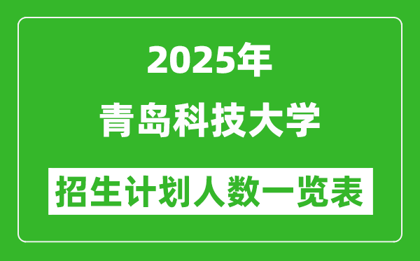 2025年青島科技大學(xué)在各省招生計(jì)劃人數(shù)一覽表