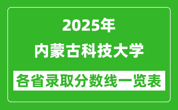 2025年內(nèi)蒙古科技大學(xué)各省錄取分數(shù)線一覽表(含2024年最低分)