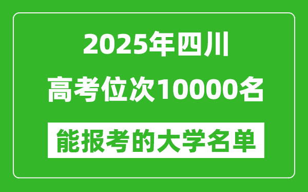 2025四川高考位次10000名能報(bào)考什么大學(xué)？附能上大學(xué)名單