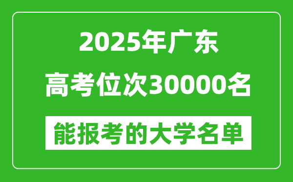 2025廣東高考位次30000名能報(bào)考什么大學(xué)？附能上大學(xué)名單