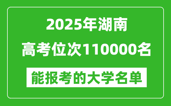 2025湖南高考位次110000名能報(bào)考什么大學(xué)？附能上大學(xué)名單