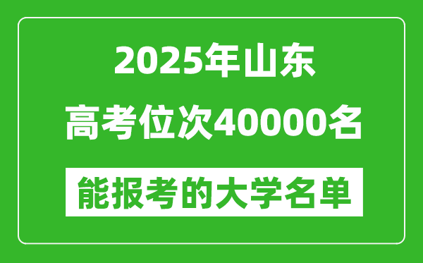 2025山東高考位次40000名能報(bào)考什么大學(xué)？附能上大學(xué)名單