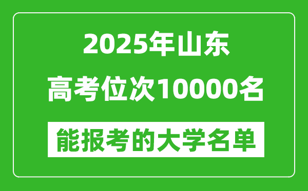 2025山東高考位次10000名能報考什么大學?附能上大學名單