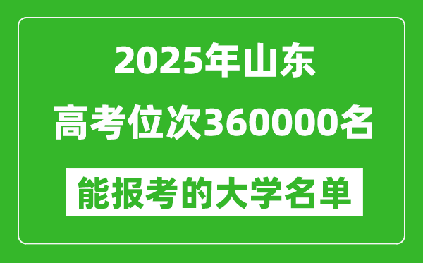 2025山東高考位次360000名能報(bào)考什么大學(xué)？附能上大學(xué)名單