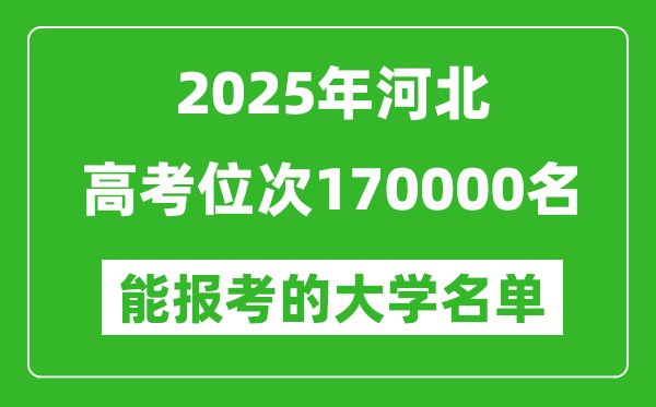 2025河北高考位次170000名能報(bào)考什么大學(xué)?附能上大學(xué)名單