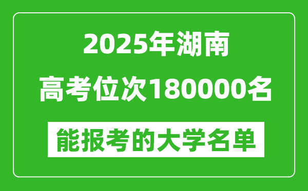 2025湖南高考位次180000名能報考什么大學(xué)?附能上大學(xué)名單