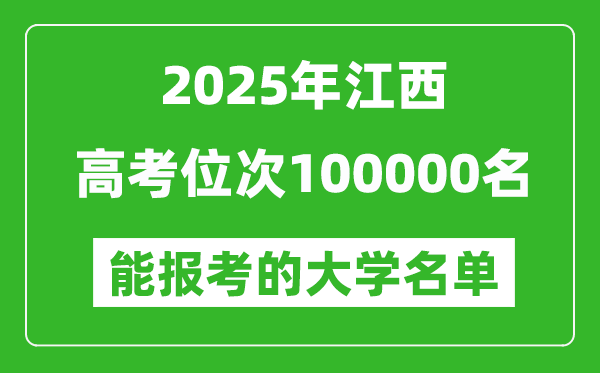 2025江西高考位次100000名能報考什么大學(xué)?附能上大學(xué)名單