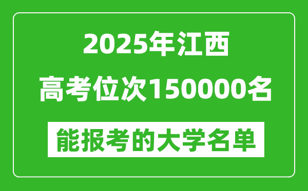 2025江西高考位次150000名能報考什么大學?附能上大學名單
