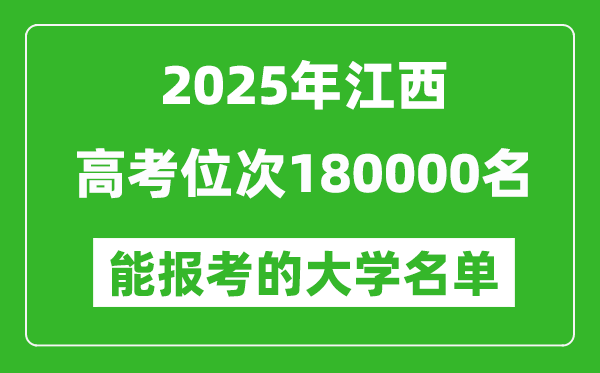 2025江西高考位次180000名能報考什么大學(xué)？附能上大學(xué)名單