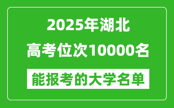 2025湖北高考位次10000名能報考什么大學(xué)？附能上大學(xué)名單