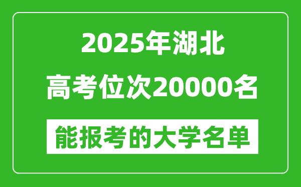 2025湖北高考位次20000名能報考什么大學？附能上大學名單