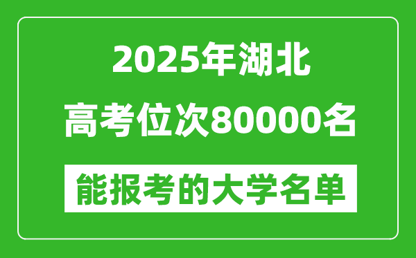 2025湖北高考位次80000名能報(bào)考什么大學(xué)?附能上大學(xué)名單