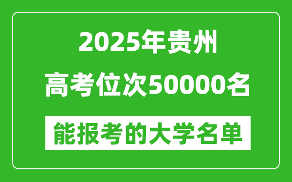2025貴州高考位次50000名能報(bào)考什么大學(xué)?附能上大學(xué)名單