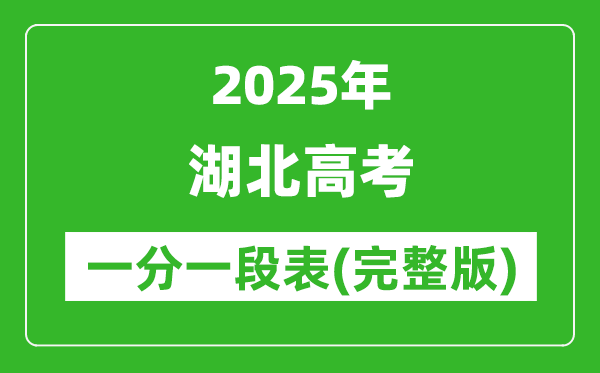 2025湖北高考一分一段表,查詢位次及排名(完整版)