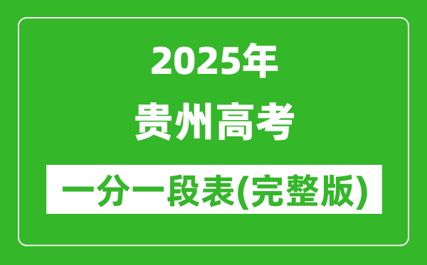 2025貴州高考一分一段表,查詢位次及排名(完整版)