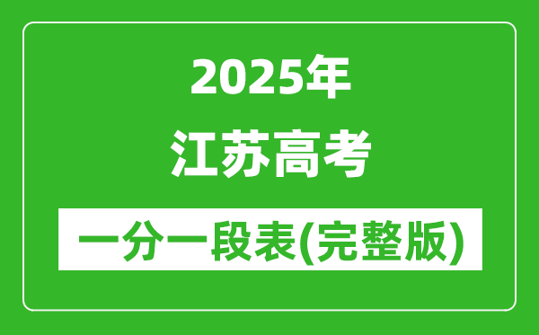 2025江蘇高考一分一段表,查詢位次及排名(完整版)