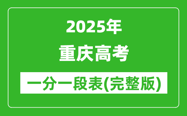 2025重慶高考一分一段表,查詢位次及排名(完整版)