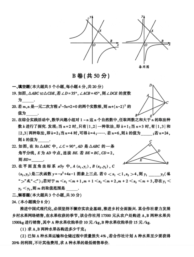 2025年四川中考數(shù)學(xué)試卷真題及答案解析