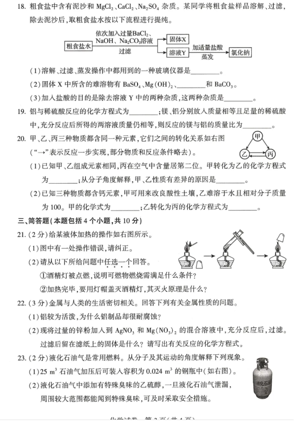 2025年駐馬店中考化學(xué)試卷真題及答案解析(考后更新)