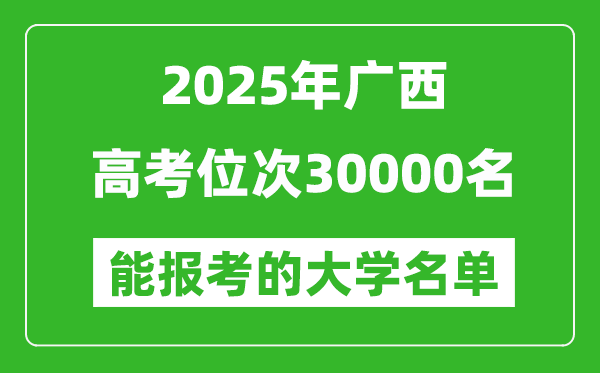 2025廣西高考位次30000名能報考什么大學(xué)?附能上大學(xué)名單
