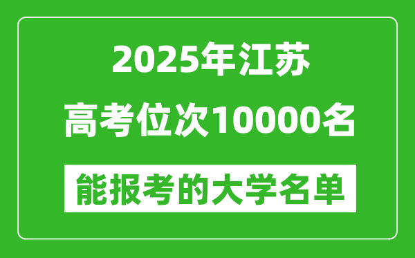 2025江蘇高考位次10000名能報(bào)考什么大學(xué)？附能上大學(xué)名單