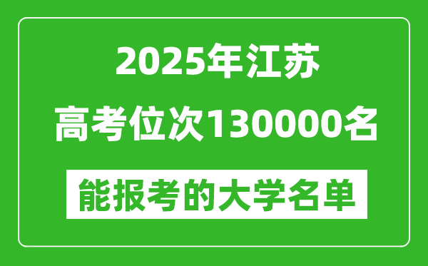 2025江蘇高考位次130000名能報(bào)考什么大學(xué)?附能上大學(xué)名單
