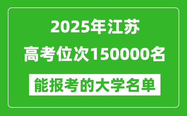 2025江蘇高考位次150000名能報(bào)考什么大學(xué)？附能上大學(xué)名單