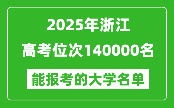 2025浙江高考位次140000名能報(bào)考什么大學(xué)？附能上大學(xué)名單