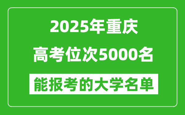 2025重慶高考位次5000名能報(bào)考什么大學(xué)？附能上大學(xué)名單