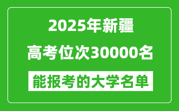 2025新疆高考位次30000名能報(bào)考什么大學(xué)?附能上大學(xué)名單