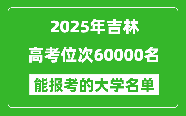 2025吉林高考位次60000名能報(bào)考什么大學(xué)？附能上大學(xué)名單