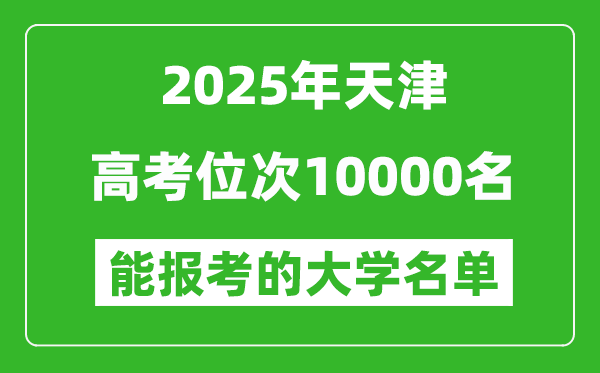 2025天津高考位次10000名能報考什么大學(xué)？附能上大學(xué)名單