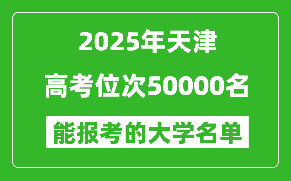 2025天津高考位次50000名能報考什么大學？附能上大學名單